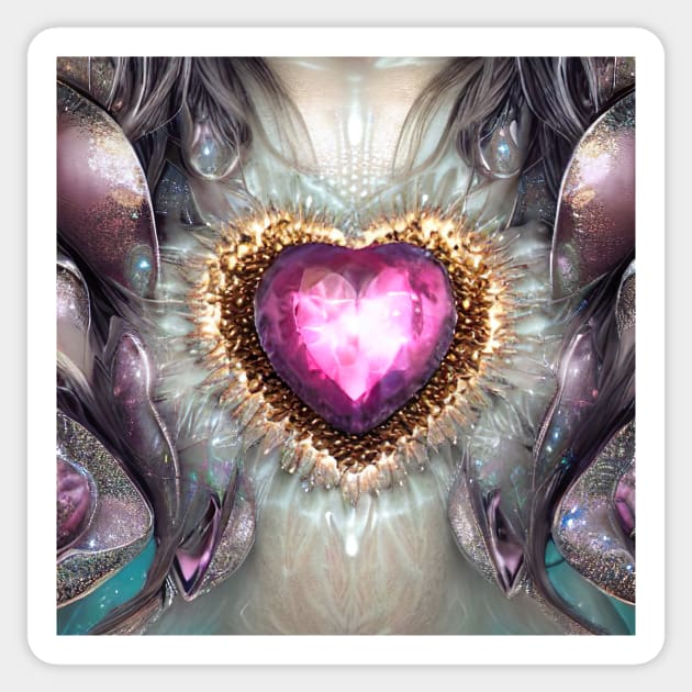 Crystal heart Sticker by moonspirits